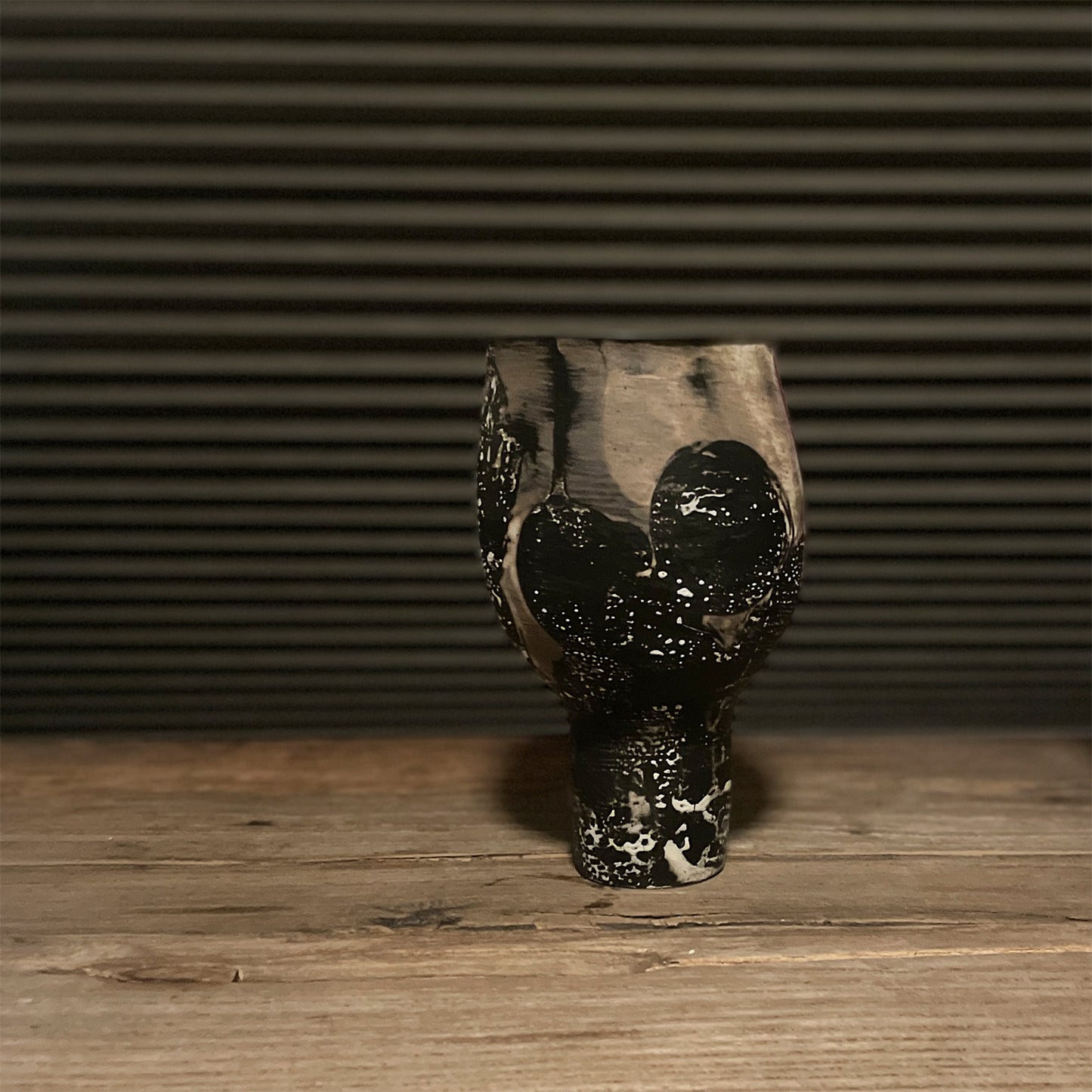 NEW! OOAK Chalice - Black + White + Red