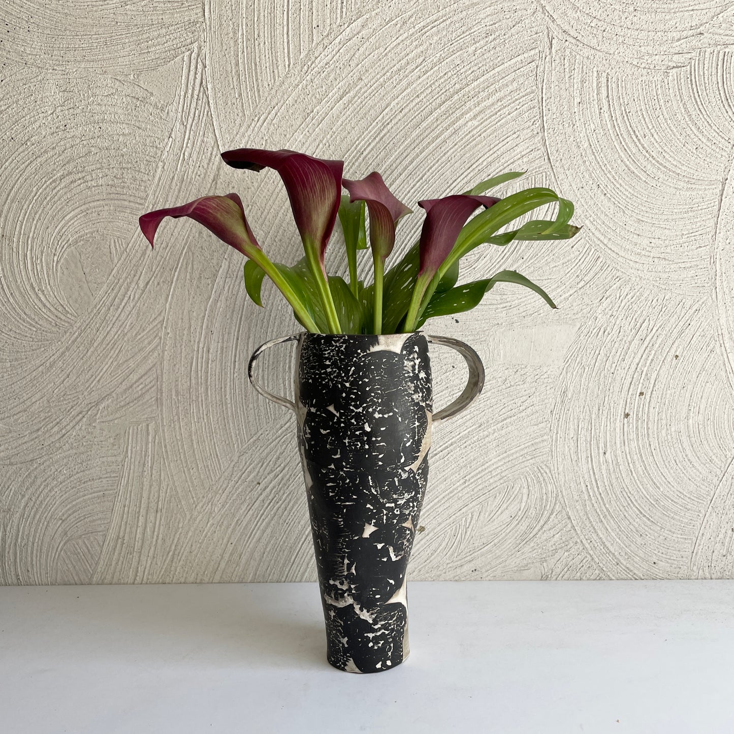 NEW! OOAK Vase in Black and White
