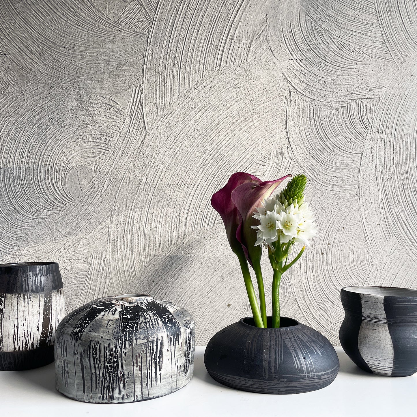 NEW! Shallow Black/Brown Vase