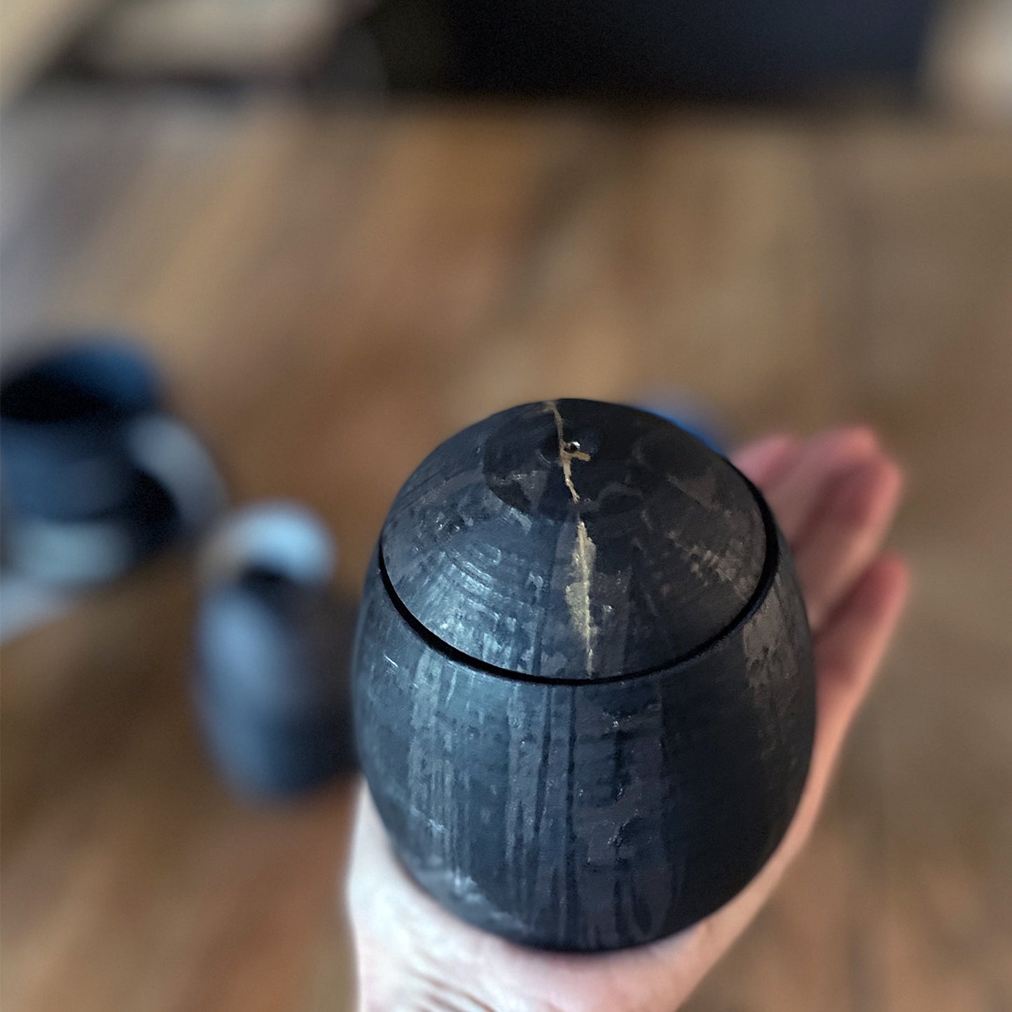 NEW! Black/Brown Jar w/Kintsugi