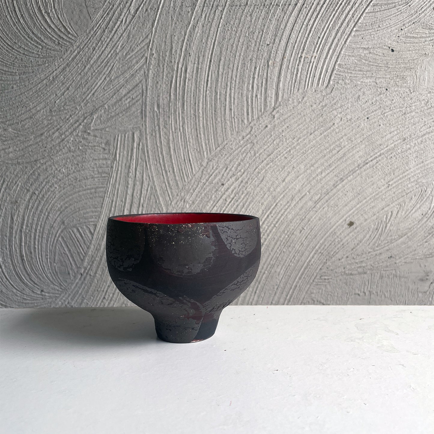 NEW! Night Tea Bowl with Red by SRS Ceramics