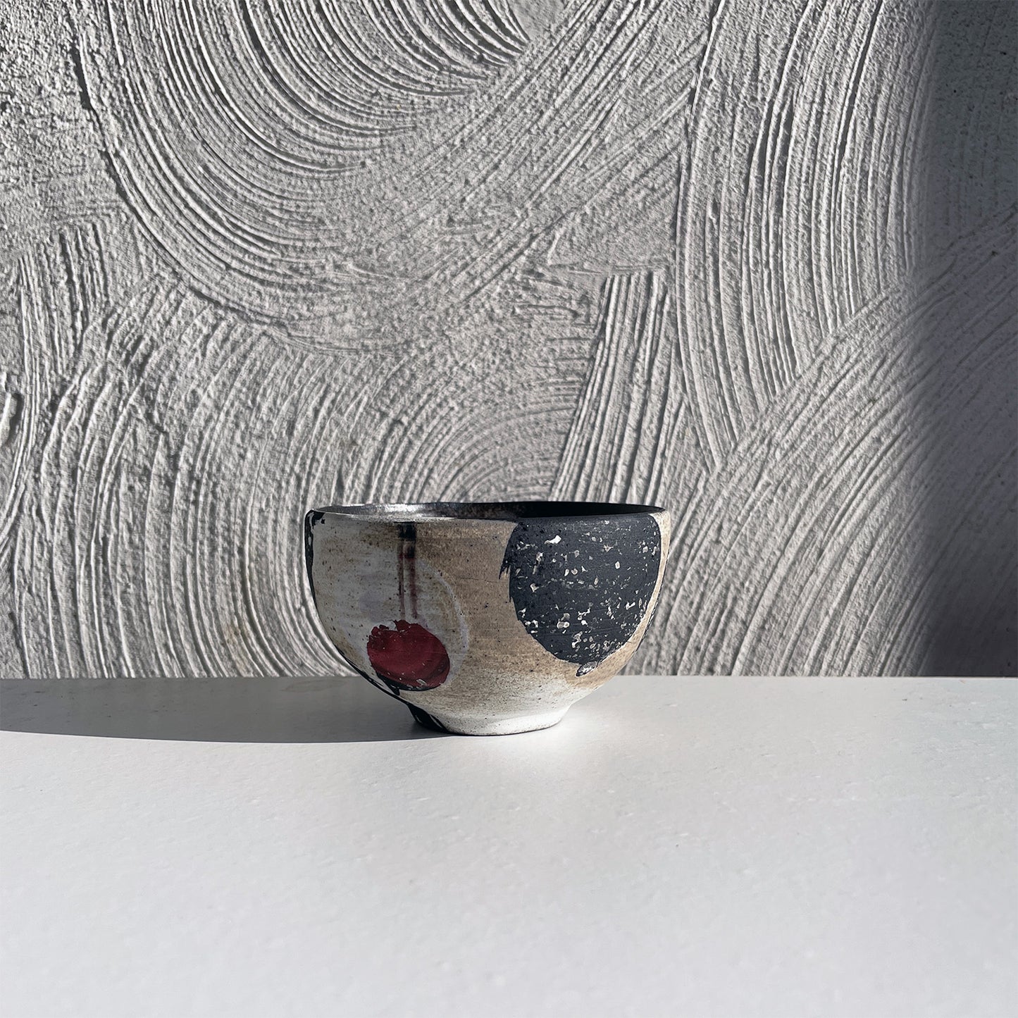NEW! Black/White/Red Tea Bowl