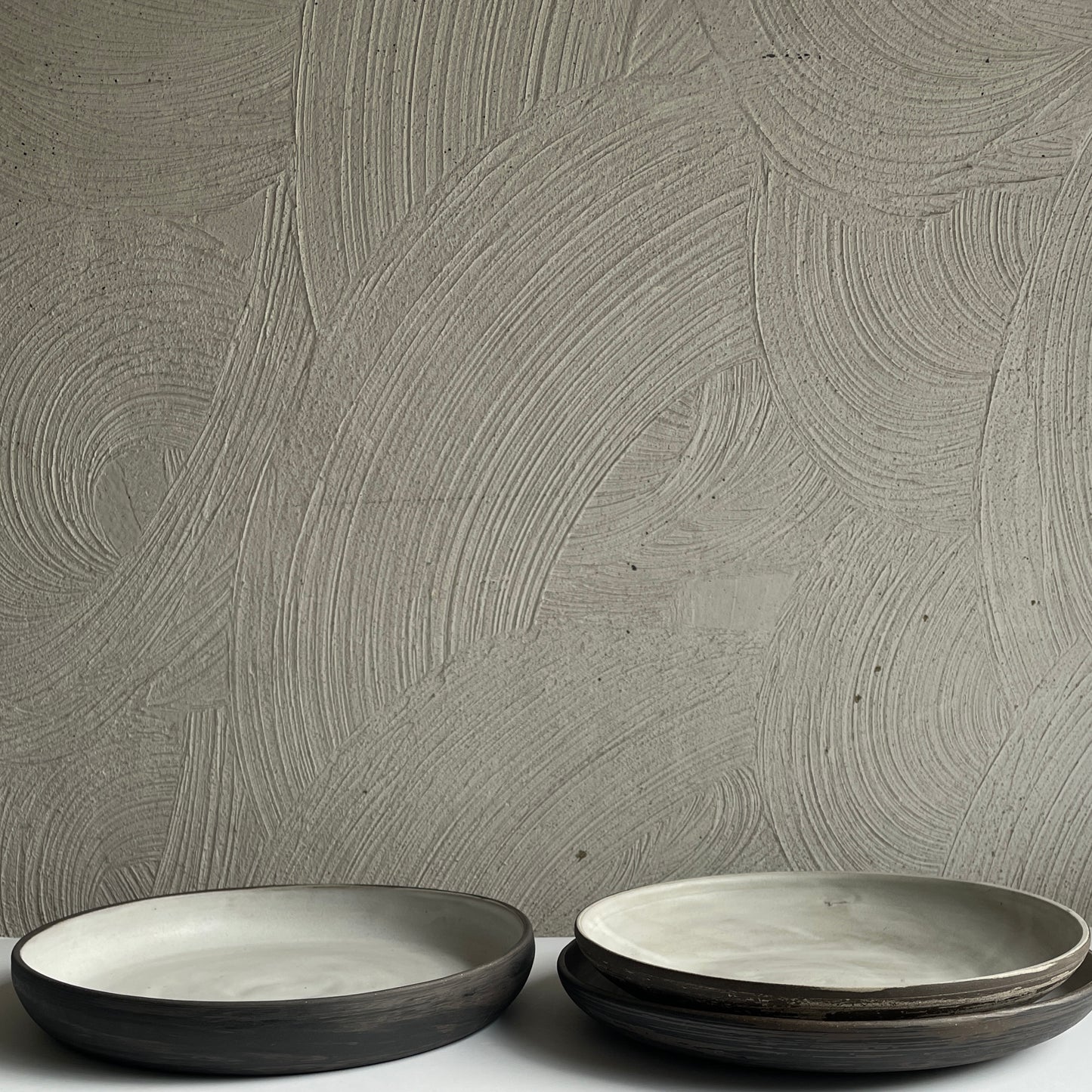 New! Medium Black and Brown Plates