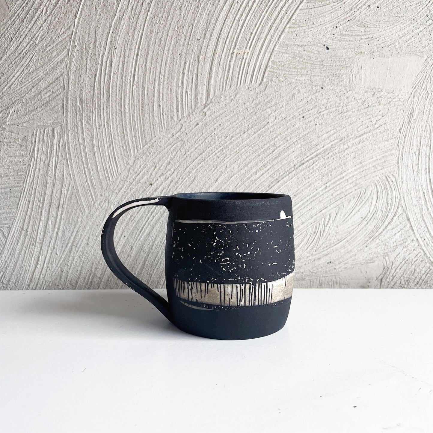 NEW! Black with White Mug