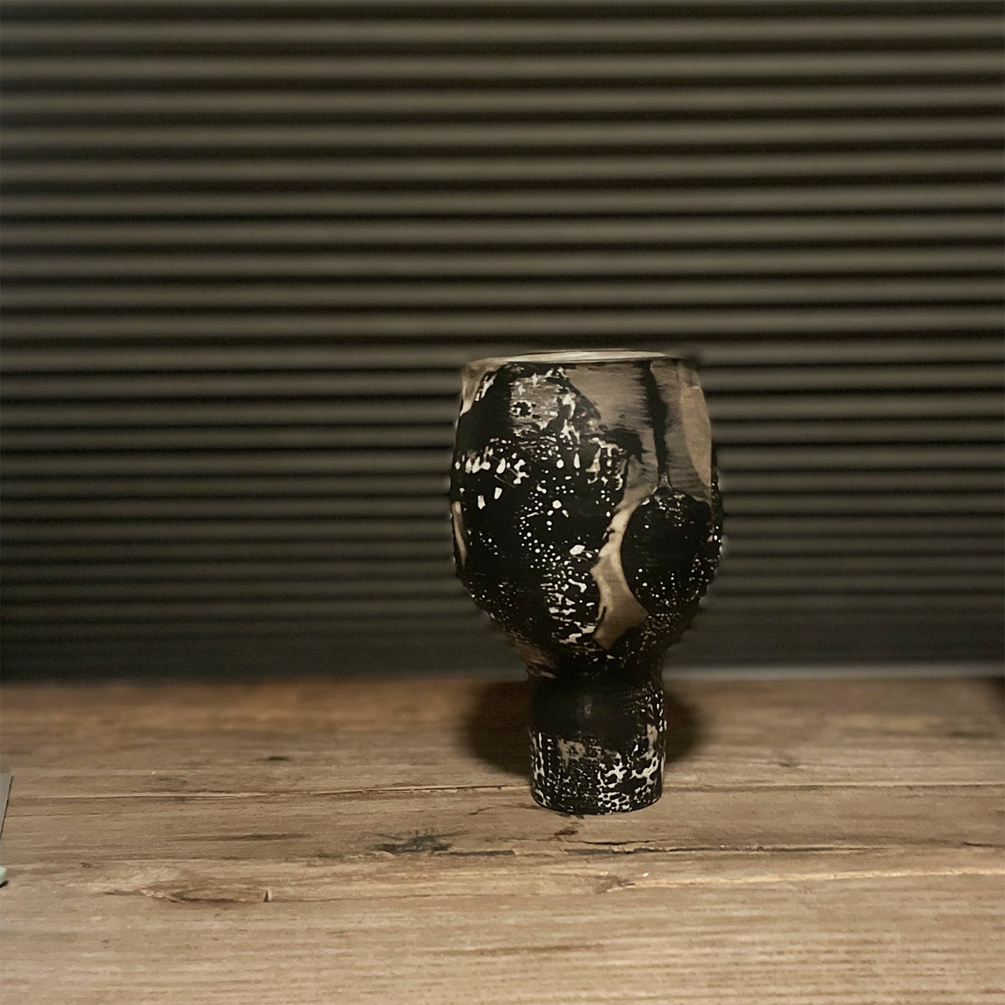 NEW! OOAK Chalice - Black + White + Red