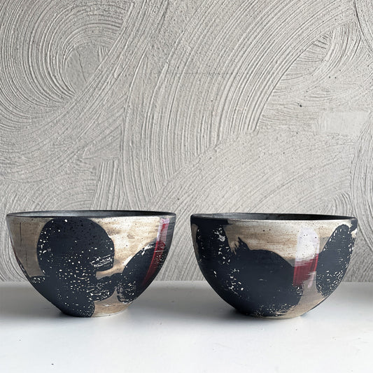 NEW! Small Black/White/Red Bowl