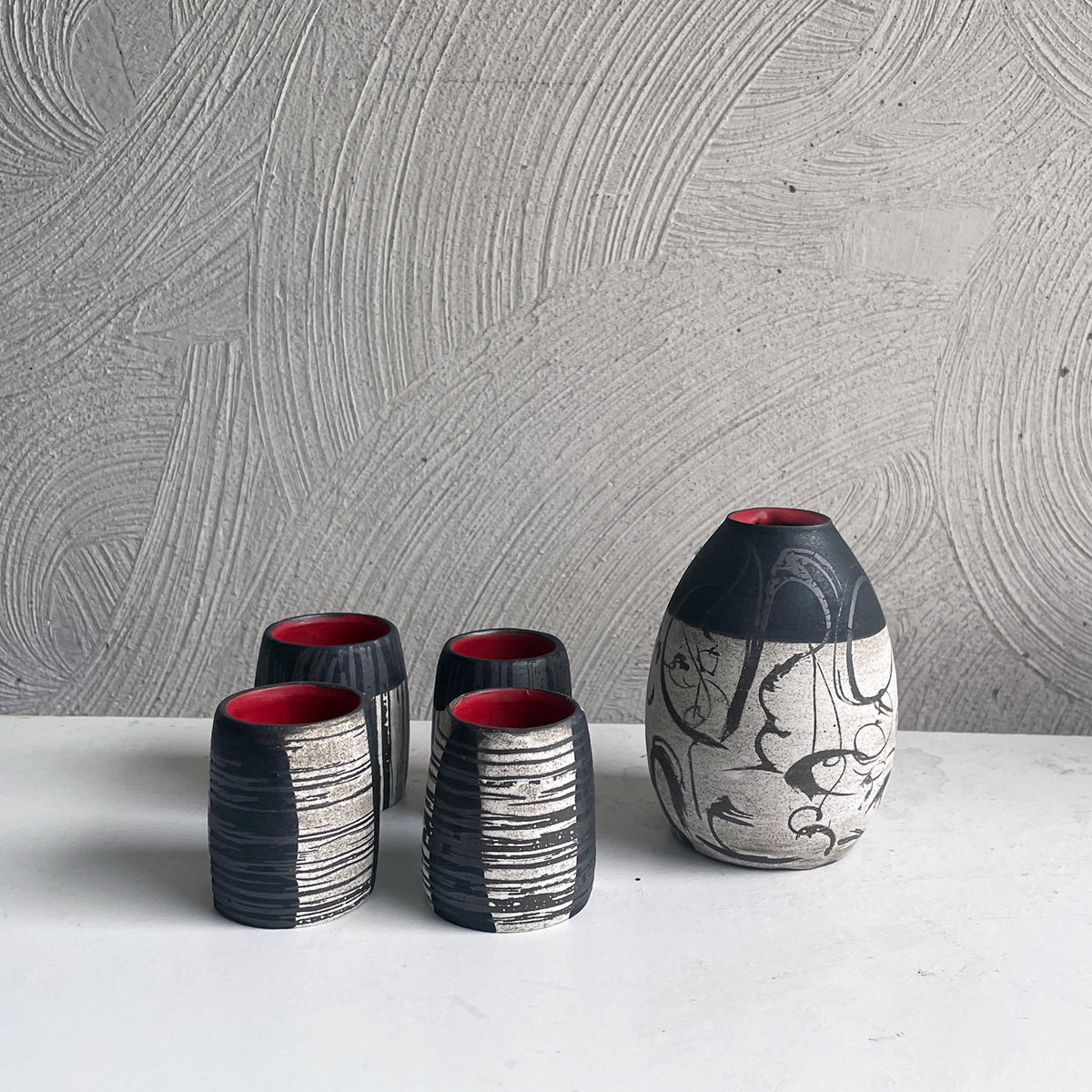 NEW! Sake Set / Pitcher & Four Cups