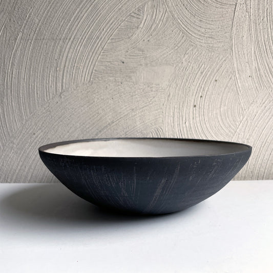 New! Black and Brown Serving Bowl