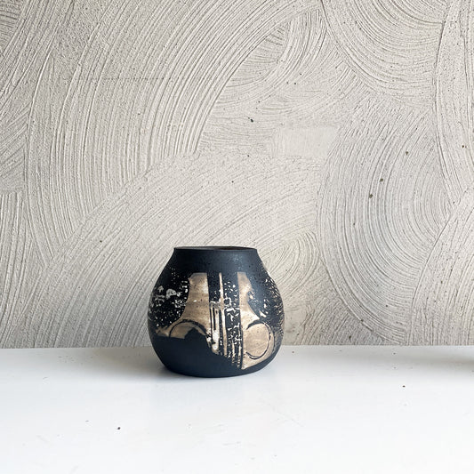 NEW! Small Black & White Vase by SRS Ceramics