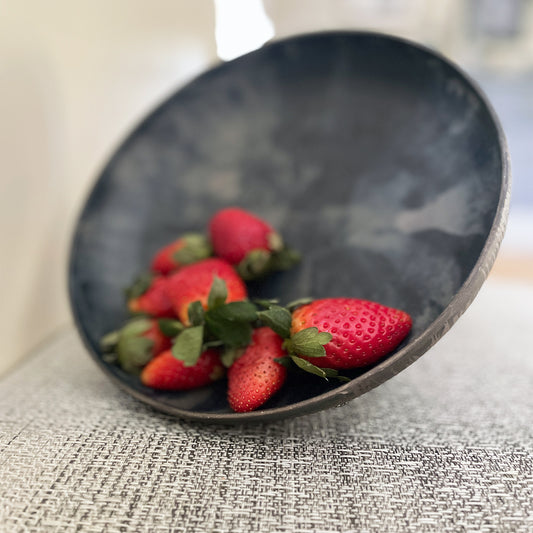 NEW! Black and Brown Pedestal Bowl
