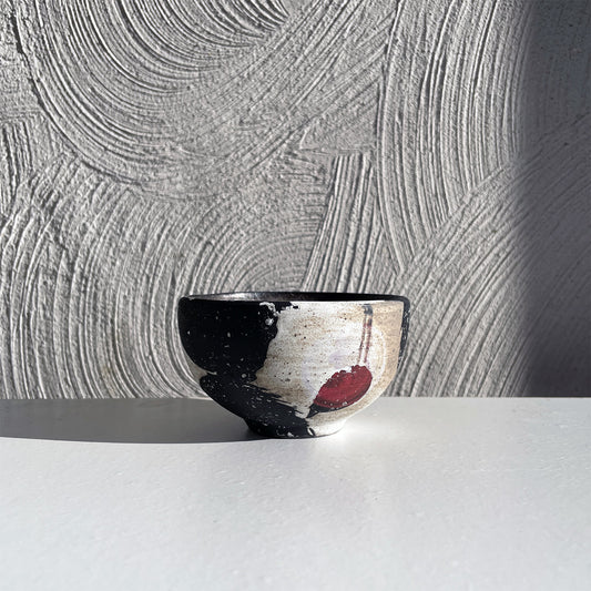 NEW! Black/White/Red Tea Bowl